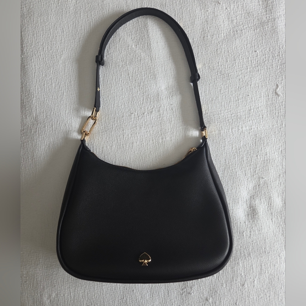 BRAND NEW Kate Spade Black Shoulder Bag with Gold Accents